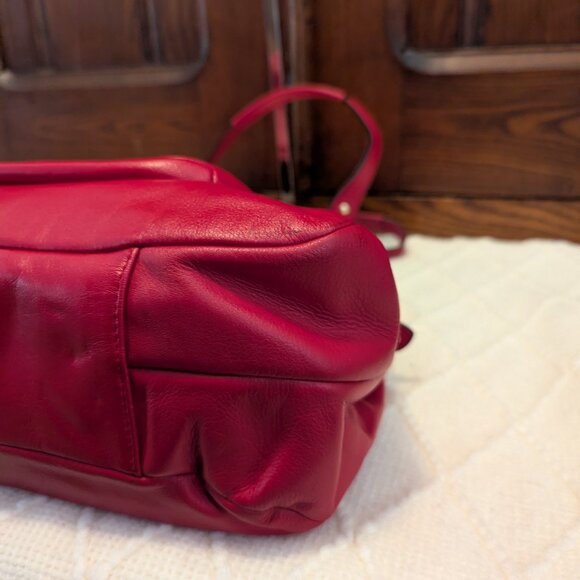 Coach Campbell Leather Hobo Bag Red F24686 - Picture 7 of 14